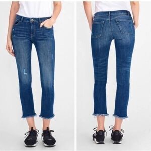 DL1961 Womens 26 Mara Instasculpt Straight Ankle Ravine Distressed Cuffed Jeans